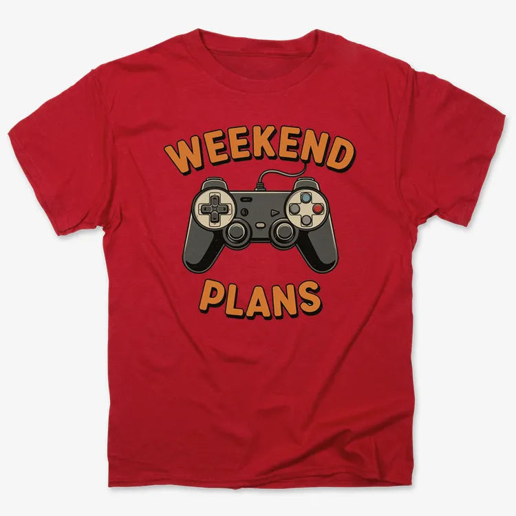 Weekend Plans Gaming Controller-Men's T-Shirt-Red