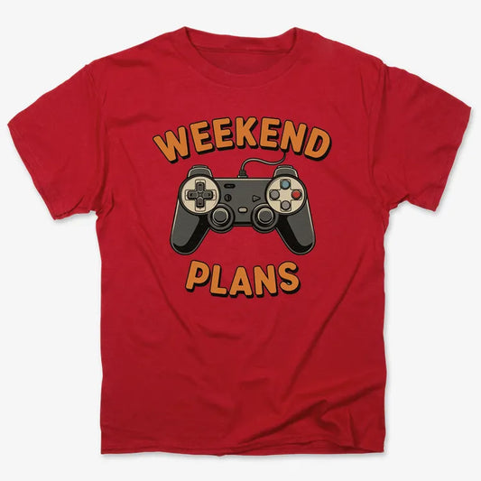 Weekend Plans Gaming Controller-Men's T-Shirt-Red