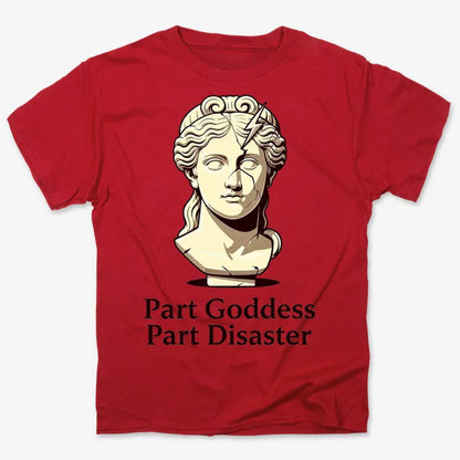 Goddess Meets Disaster Tee-Men's T-Shirt-Red