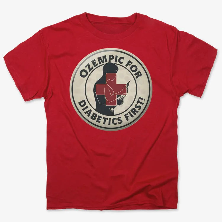 Ozempic for Diabetics First!-Men's T-Shirt-Red