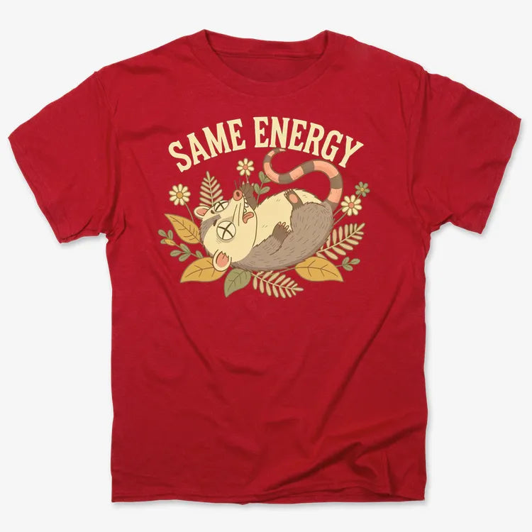 Same Energy Opossum Vibes-Men's T-Shirt-Red