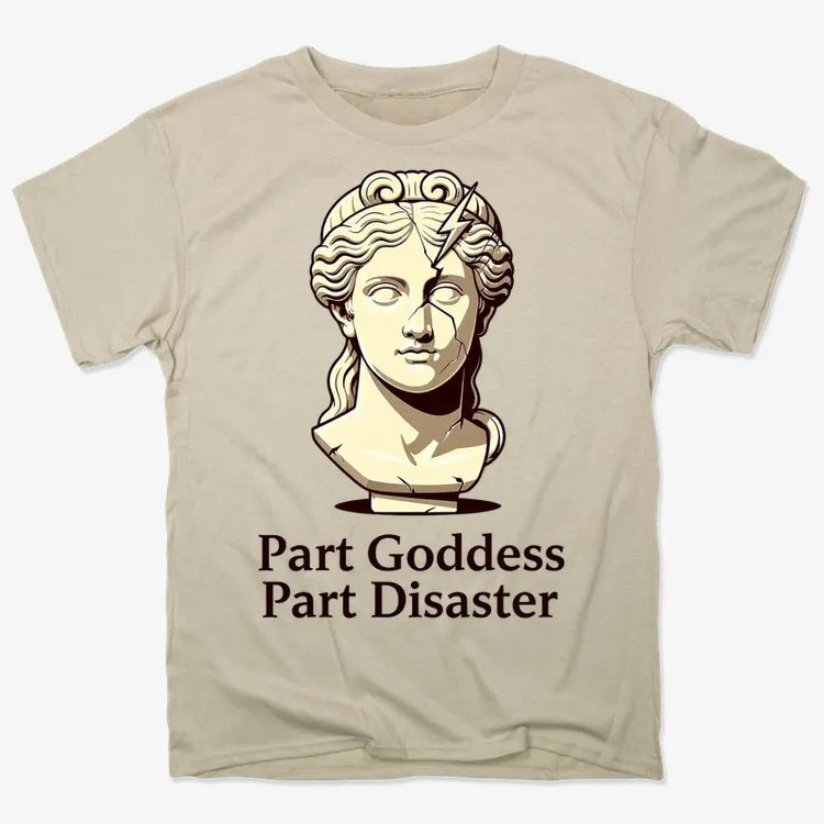 Goddess Meets Disaster Tee-Men's T-Shirt-Sand