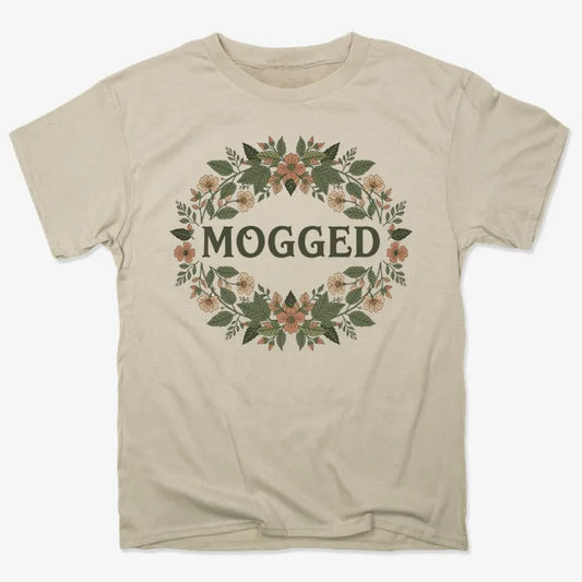 Mogged Floral Wreath-Men's T-Shirt-Sand