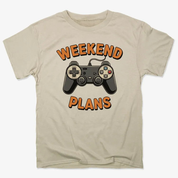 Weekend Plans Gaming Controller-Men's T-Shirt-Sand