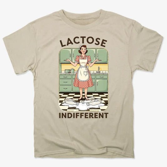 Lactose Indifferent Retro Kitchen Humor-Men's T-Shirt-Sand