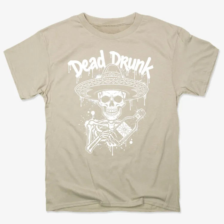 Dead Drunk Skeleton Fiesta-Men's T-Shirt-Sand