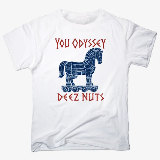YOU ODYSSEY DEEZ NUTS-Men's T-Shirt-White