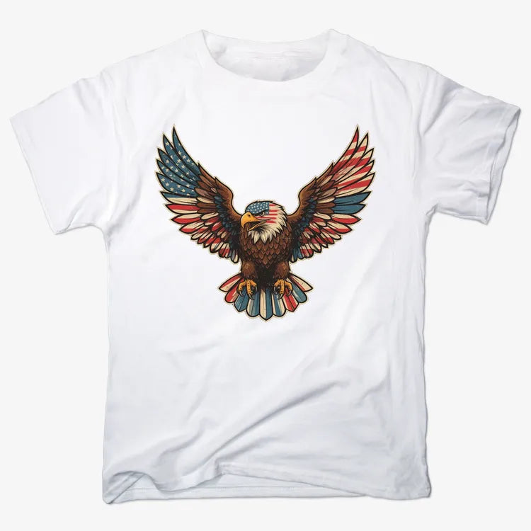 Patriotic Soaring Eagle-Men's T-Shirt-White