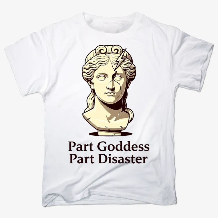 Goddess Meets Disaster Tee-Men's T-Shirt-White