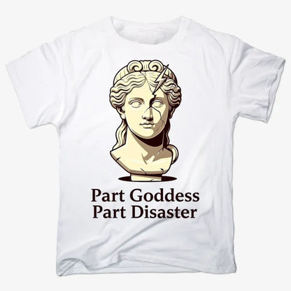 Goddess Meets Disaster Tee-Men's T-Shirt-White