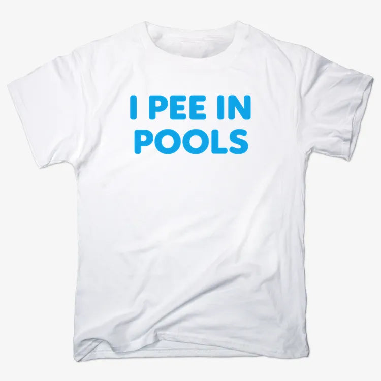 I Pee in Pools Fun Statement-Men's T-Shirt-White
