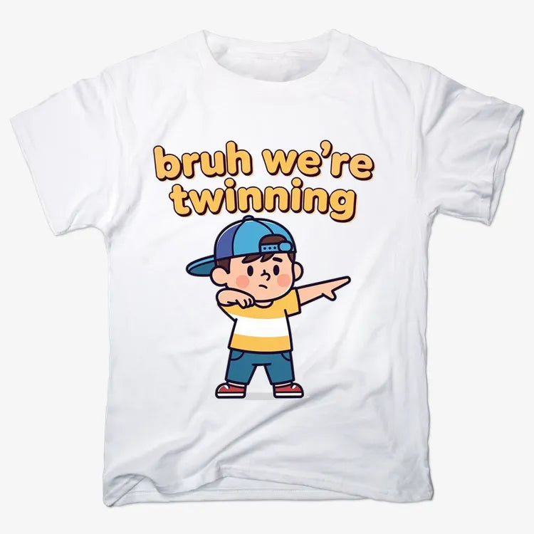 bruh we're twinning-Men's T-Shirt-White