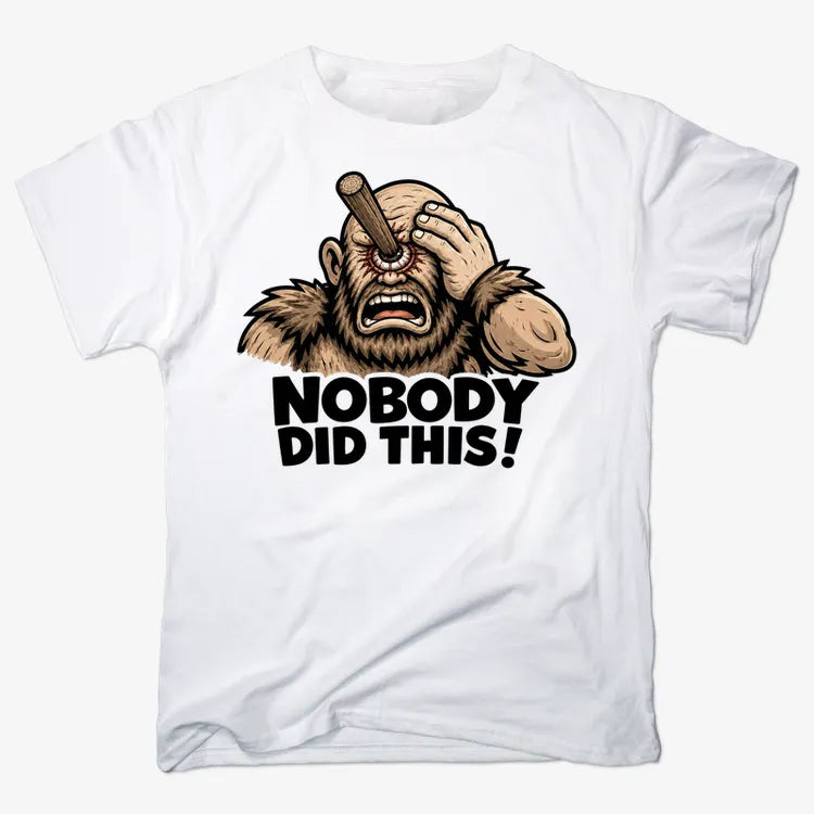Nobody Did This! Polyphemus Cyclops Odyssey Graphic-Men's T-Shirt-White