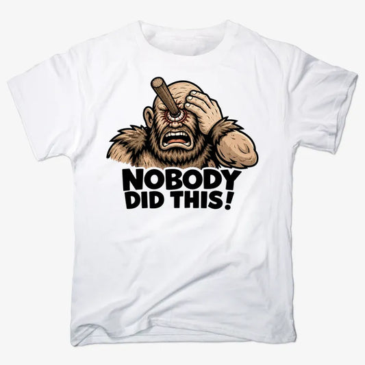 Nobody Did This! Polyphemus Cyclops Odyssey Graphic-Men's T-Shirt-White