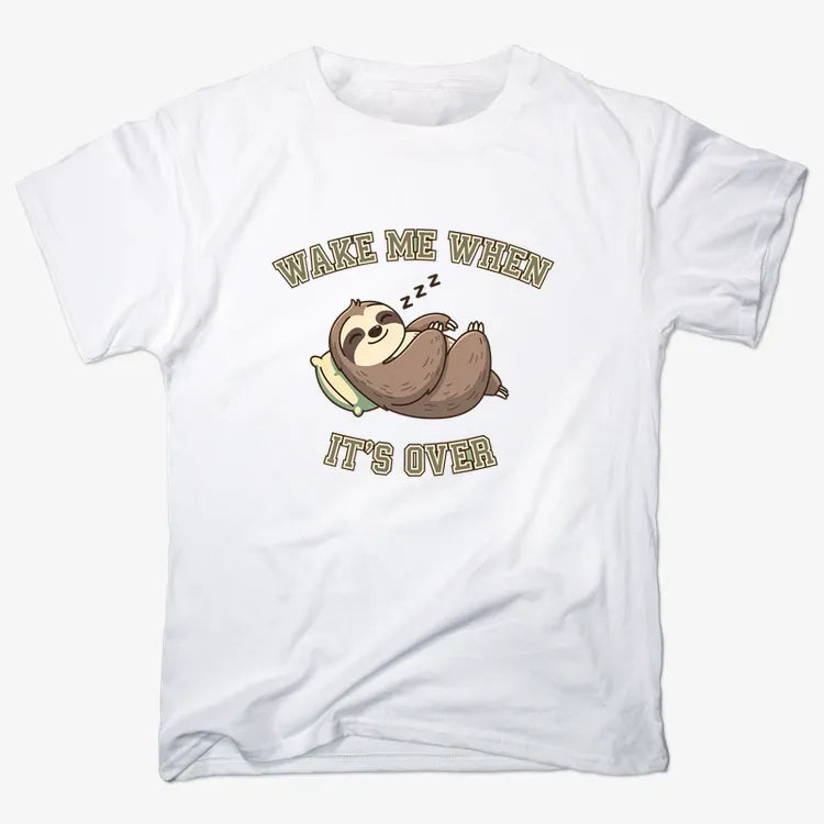 Wake Me When It's Over Sloth Vibe-Men's T-Shirt-White