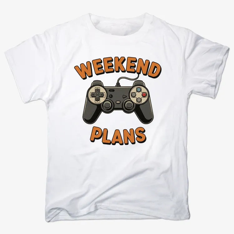 Weekend Plans Gaming Controller-Men's T-Shirt-White