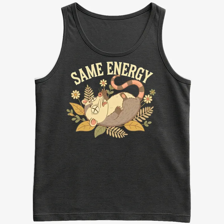 Same Energy Opossum Vibes-Men's Tank Top-Black