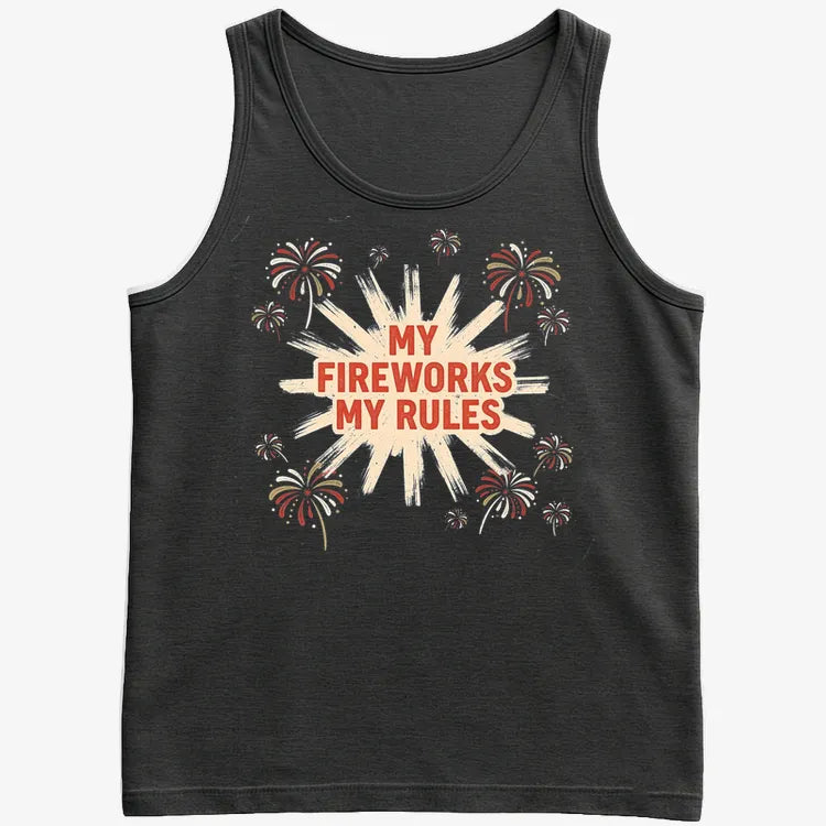 My Fireworks My Rules-Men's Tank Top-Black