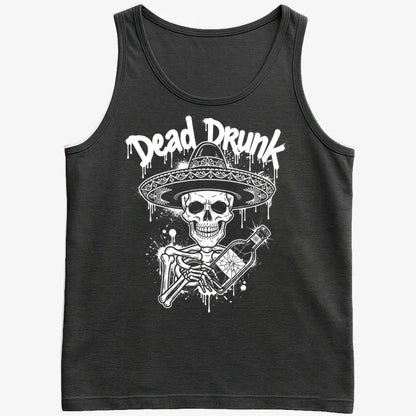 Dead Drunk Skeleton Fiesta-Men's Tank Top-Black