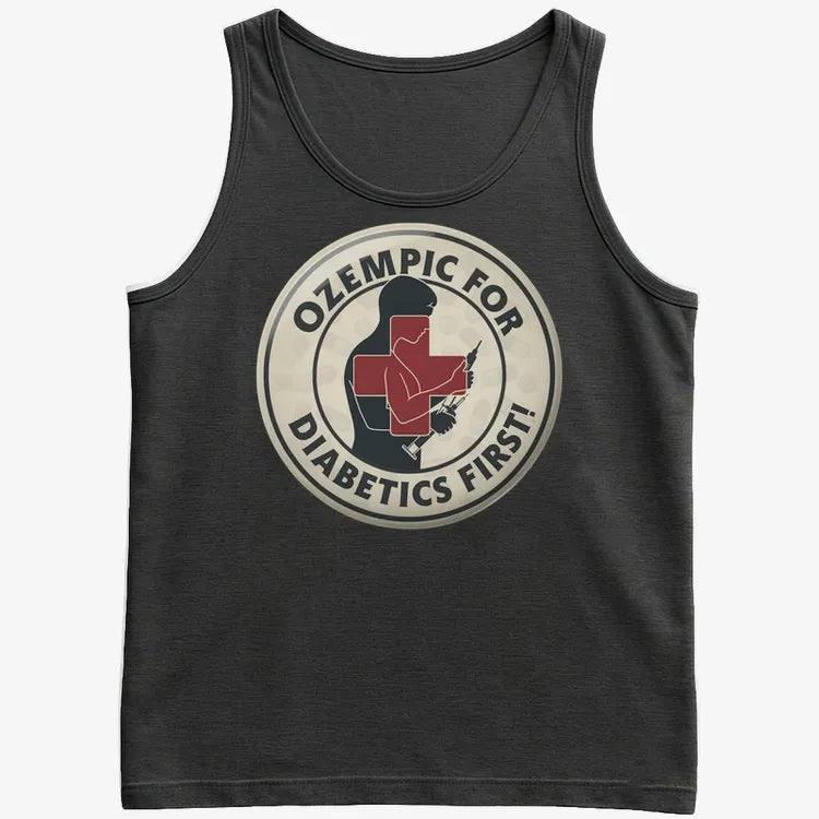 Ozempic for Diabetics First!-Men's Tank Top-Black