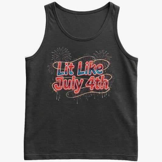 Lit Like July 4th-Men's Tank Top-Black