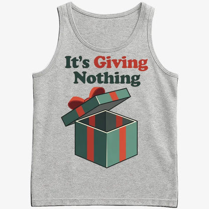 It's Giving Nothing Tee-Men's Tank Top-Gray Heather