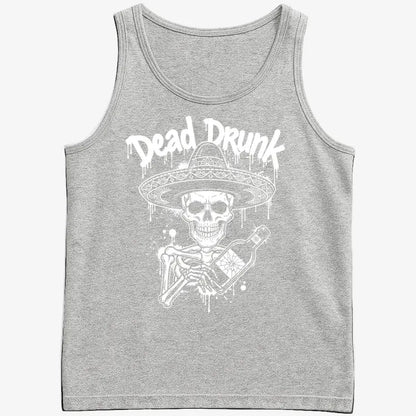 Dead Drunk Skeleton Fiesta-Men's Tank Top-Gray Heather