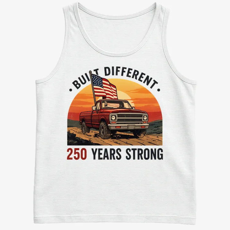 Built Different: 250 Years Strong-Men's Tank Top-White