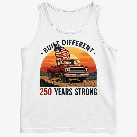 Built Different: 250 Years Strong-Men's Tank Top-White