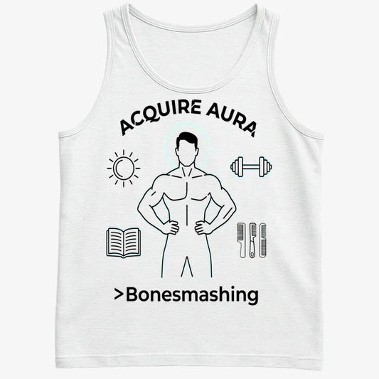 Aura of Strength Fitness Tee-Men's Tank Top-White