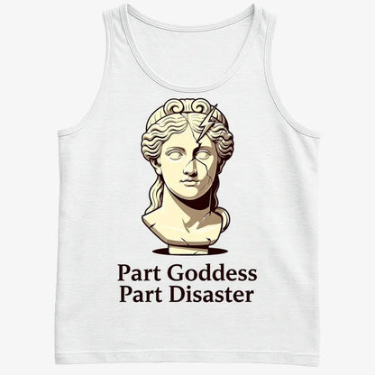 Goddess Meets Disaster Tee-Men's Tank Top-White