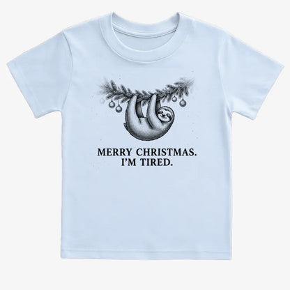 Merry Christmas. I’m Tired Sloth-Kids T-Shirt-Blue