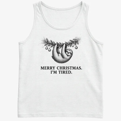 Merry Christmas. I’m Tired Sloth-Men's Tank Top-White