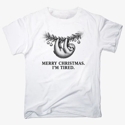Merry Christmas. I’m Tired Sloth-Unisex Heavyweight T-Shirt-White