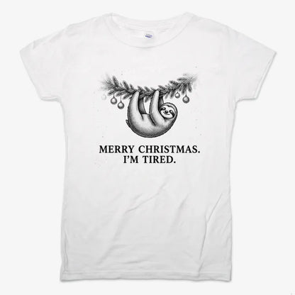 Merry Christmas. I’m Tired Sloth-Women's T-Shirt-Snow