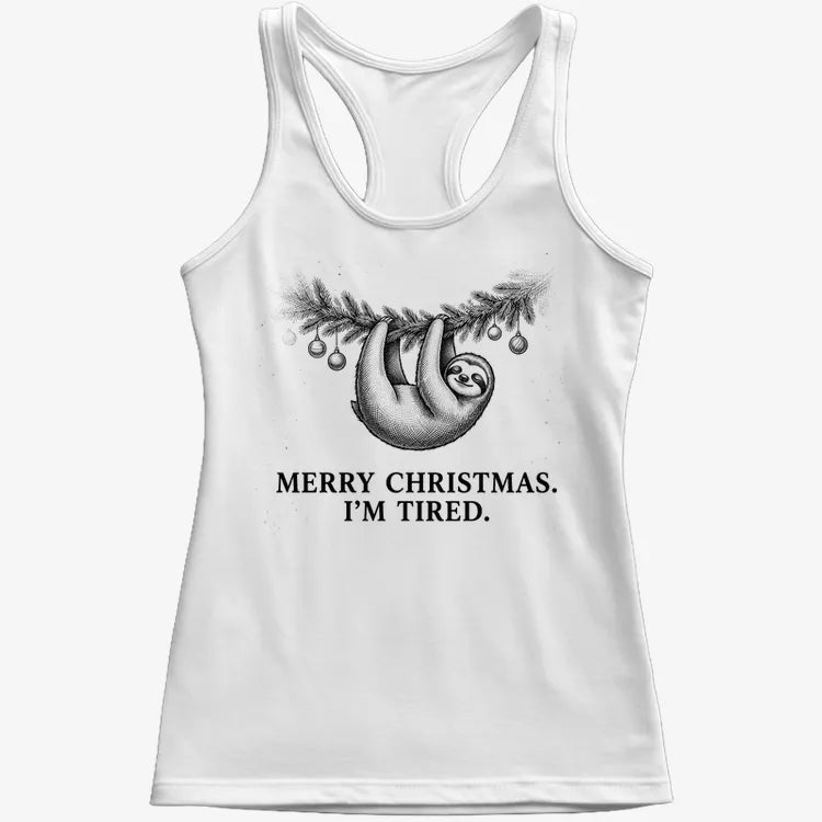 Merry Christmas. I’m Tired Sloth-Women's Tank Top-Snow
