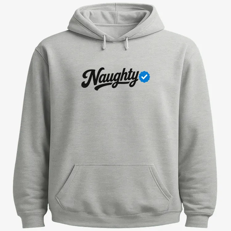 Naughty Verified-Hoodie-Gray Heather