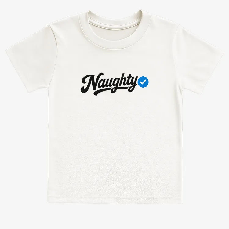 Naughty Verified-Kids T-Shirt-White