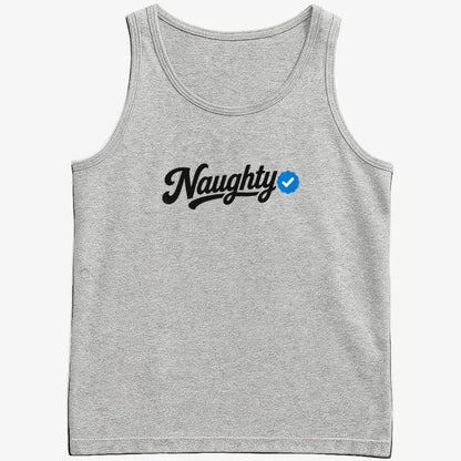 Naughty Verified-Men's Tank Top-Gray Heather