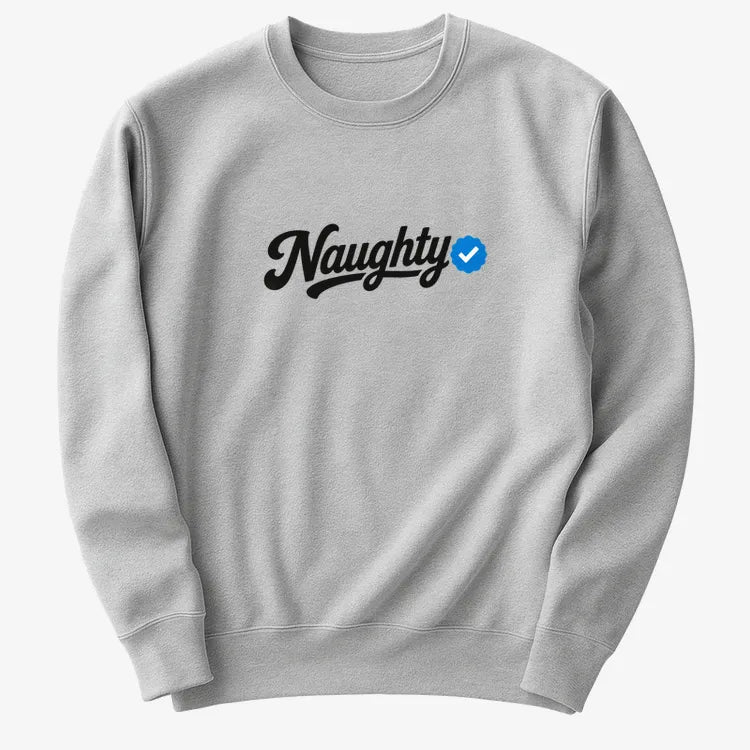 Naughty Verified-Sweatshirt-Gray Heather