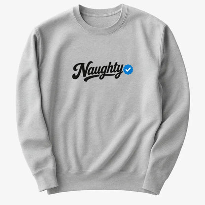 Naughty Verified-Sweatshirt-Gray Heather