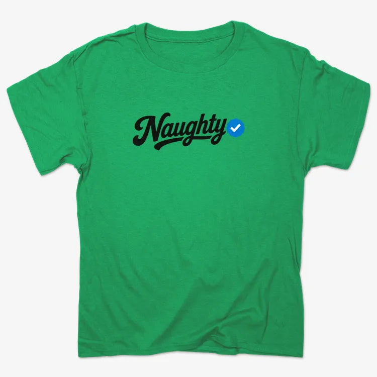 Naughty Verified-Unisex Heavyweight T-Shirt-Kelly Green Heather