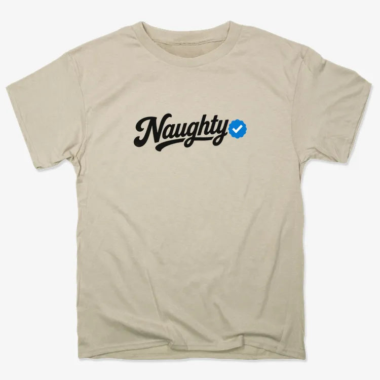 Naughty Verified-Unisex Heavyweight T-Shirt-Sand