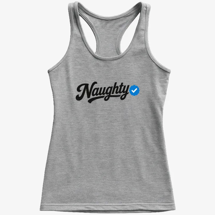 Naughty Verified-Women's Tank Top-Gray Granite