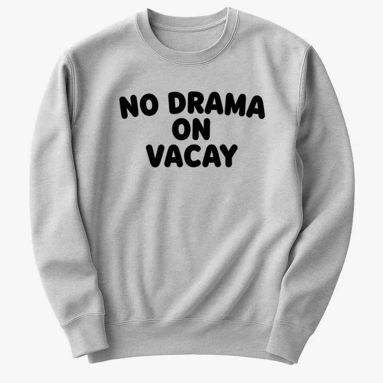No Drama On Vacay-Sweater-Gray Heather