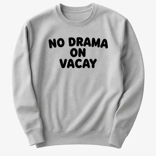 No Drama On Vacay-Sweater-Gray Heather