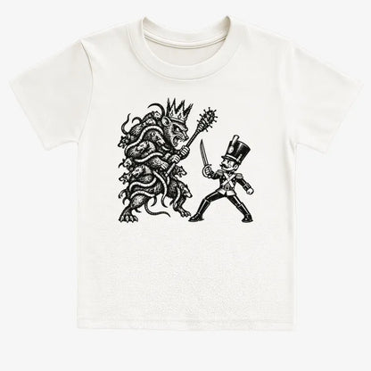 Nutcracker Rat King Duel Woodblock Print-Kids T-Shirt-White