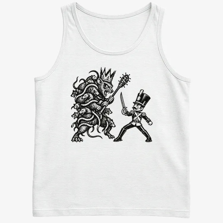 Nutcracker Rat King Duel Woodblock Print-Men's Tank Top-White