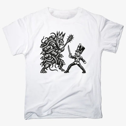 Nutcracker Rat King Duel Woodblock Print-Unisex Heavyweight T-Shirt-White