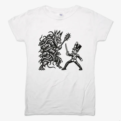 Nutcracker Rat King Duel Woodblock Print-Women's T-Shirt-Snow